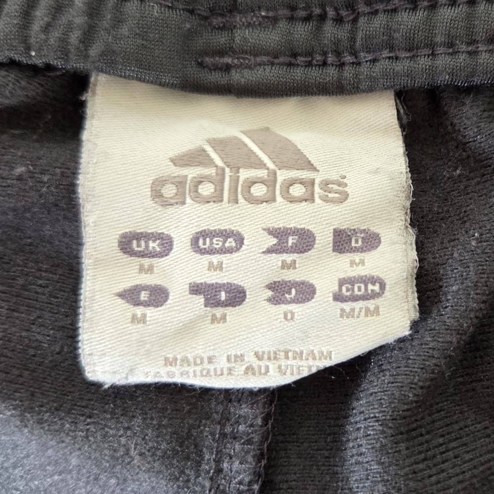 Vintage 2003 Adidas Snap Button Track Pants - Men's Medium Black/Yellow Thrashed - Picture 13 of 13